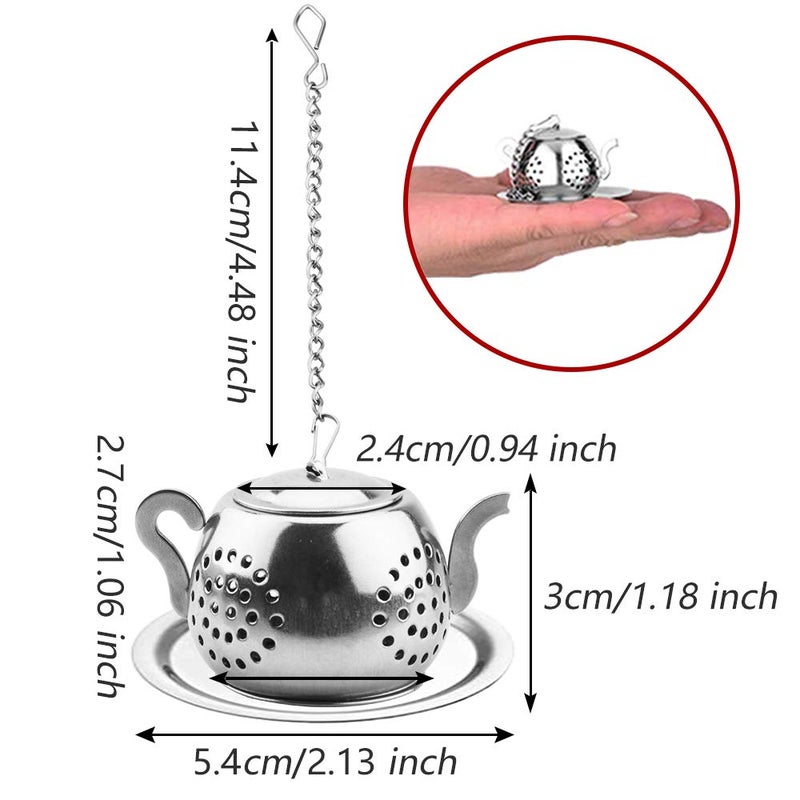 Cyimi Loose Leaf Tea Infuser, 4PCS Tea Strainer Stainless Steel Tea Ball with Chain and Drip Trays, Small Tea Filter Set for Mug (Teapot) - Image 4